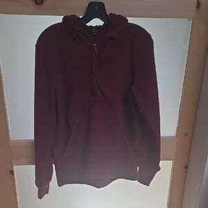 Beyond Yoga Men's Zip Up Burgundy Sweater